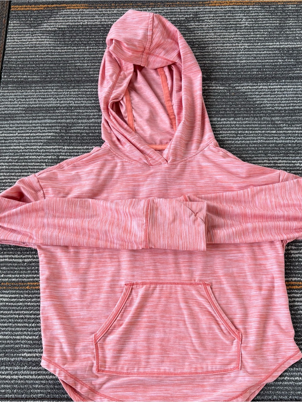All in Motion Coral Pink Striped Hoodie Pullover size (7-8)